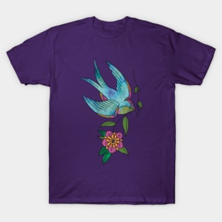 bird with flower T-Shirt